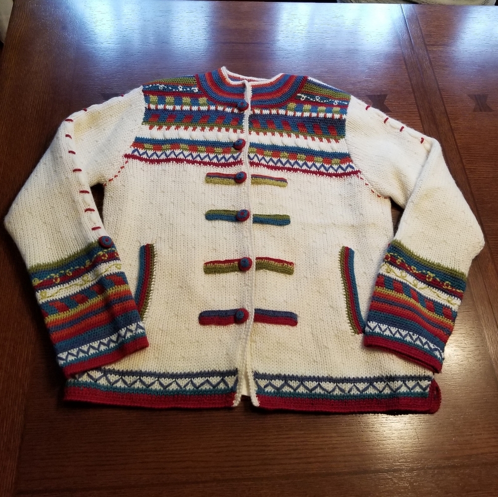 Icelandic Design Alpaca, Mohair, Wool Cardigan M - image 1